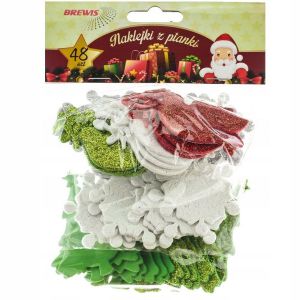 Naklejki z mikrogumy Brewis Świąteczne, 48szt